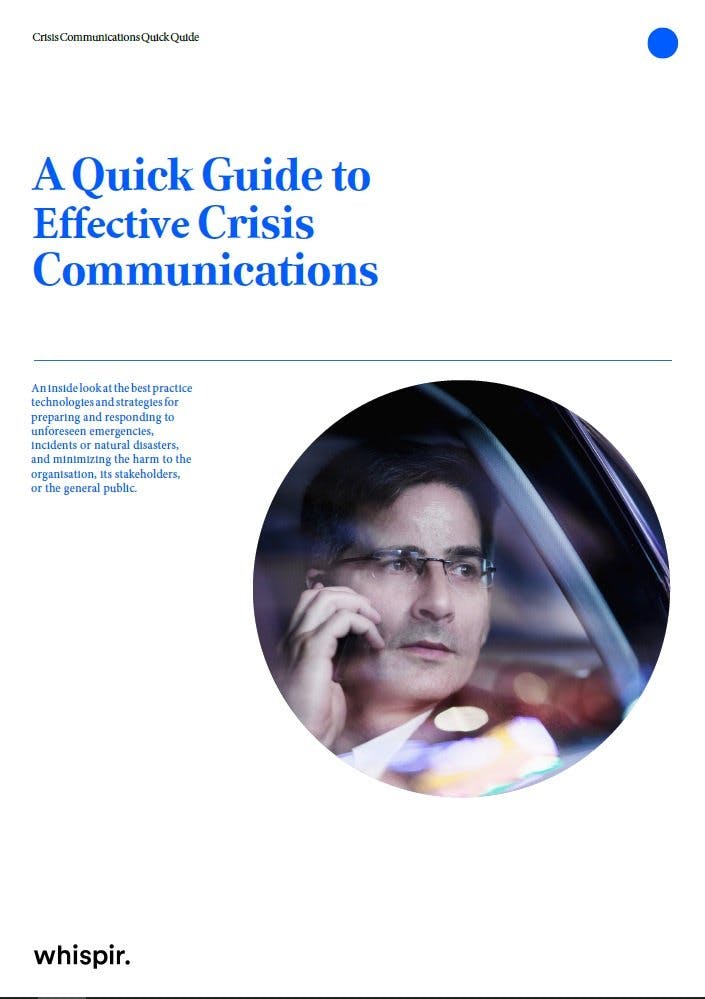 Cover screenshot of publication "A Quick Guide to Effective Crisis Communications"